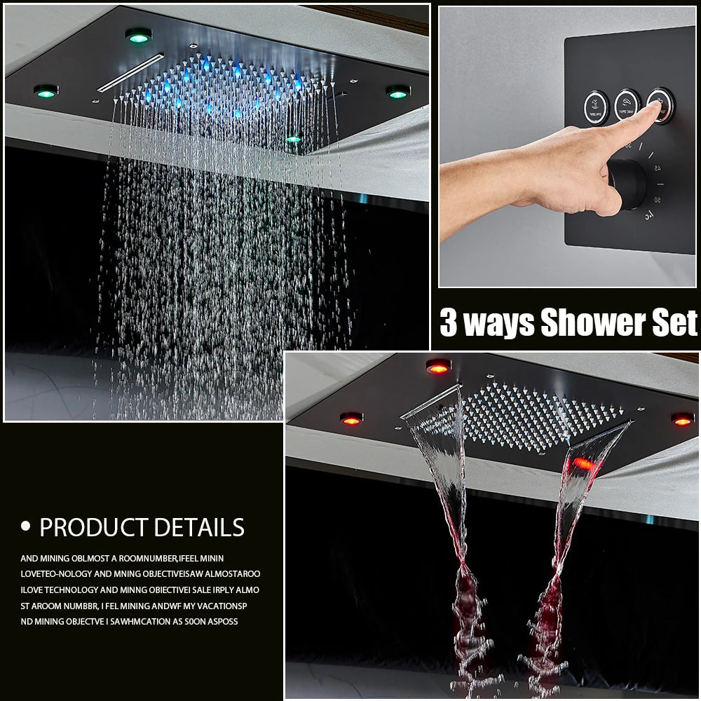 LED Ceilings Waterfall Bath Shower