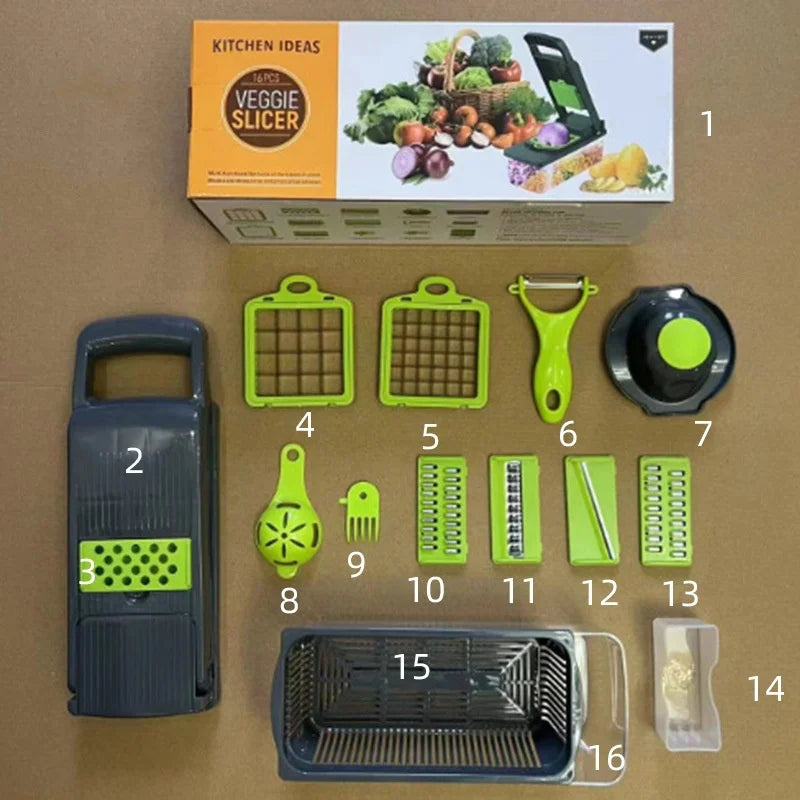 Multi-functional vegetable slicer, household kitchen utensil,