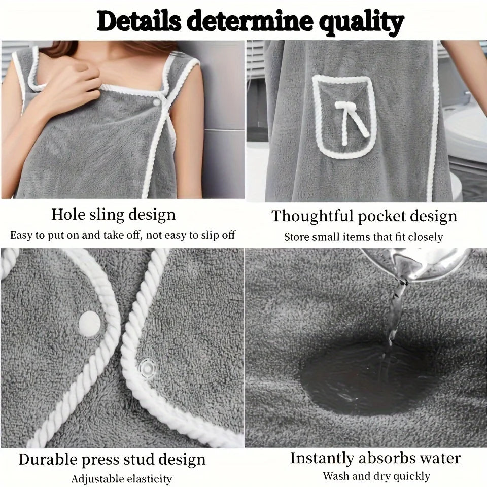 Quick Drying, Water Absorbing Wearable Bath Towel