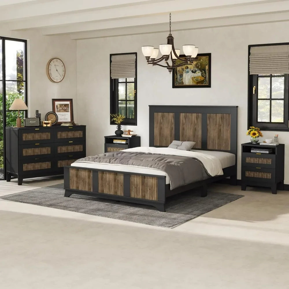 4 Piece Platform Bedroom Furniture Set