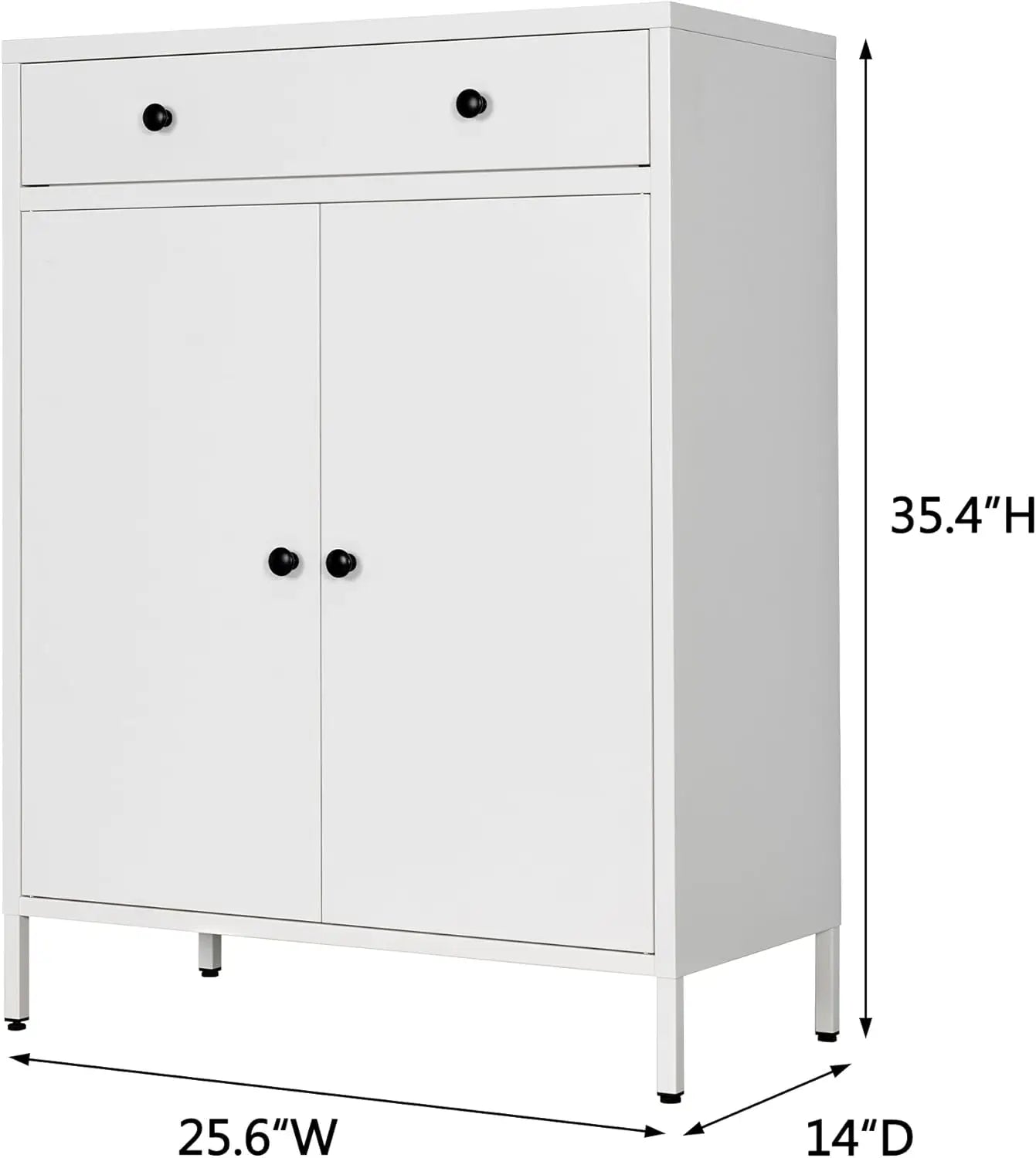 Metal Storage Cabinet with Drawer and Doors, and legs