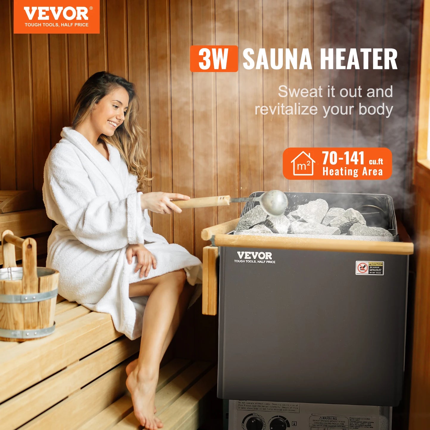 Stainless Steel Electric Sauna Heater Internal Controller for Overheating Protection