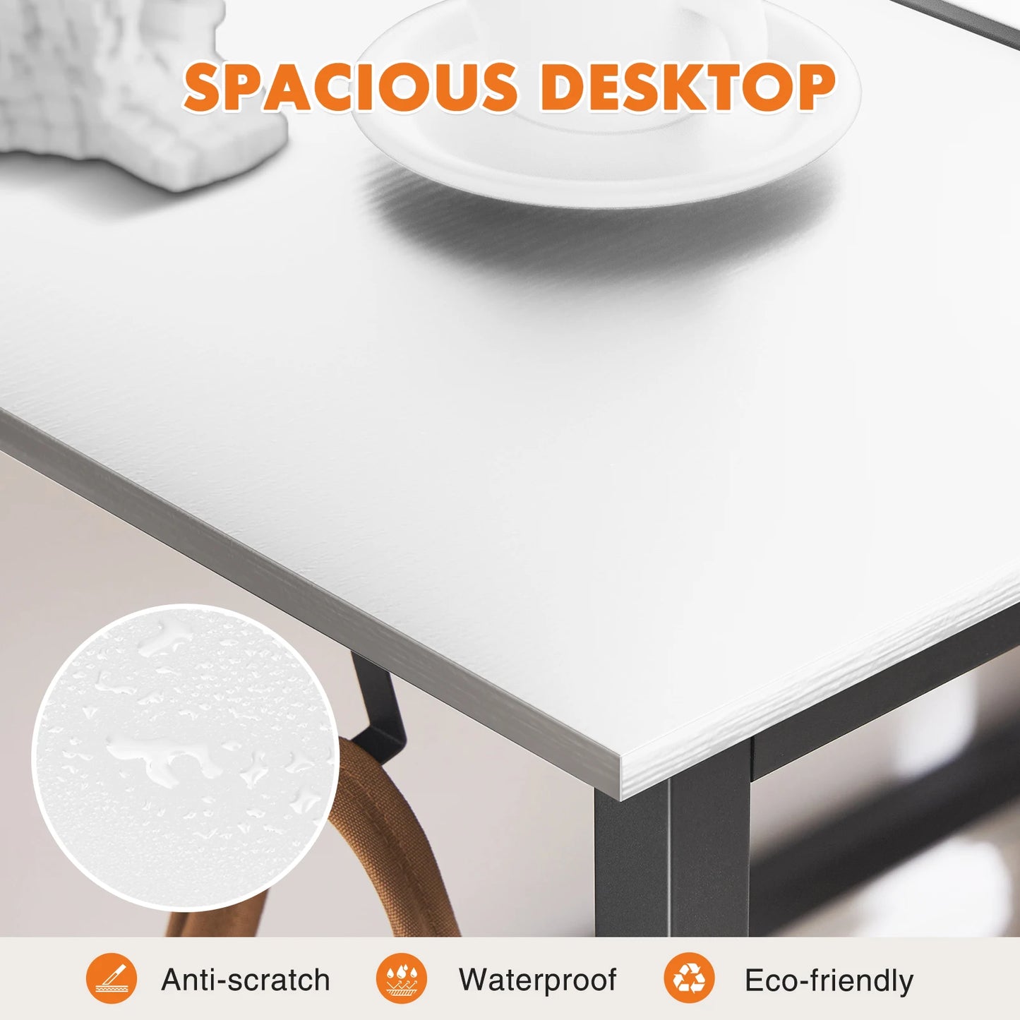 JHK Computer Writing Study Desk with Side Bag Headphone Hook Easy Assembly