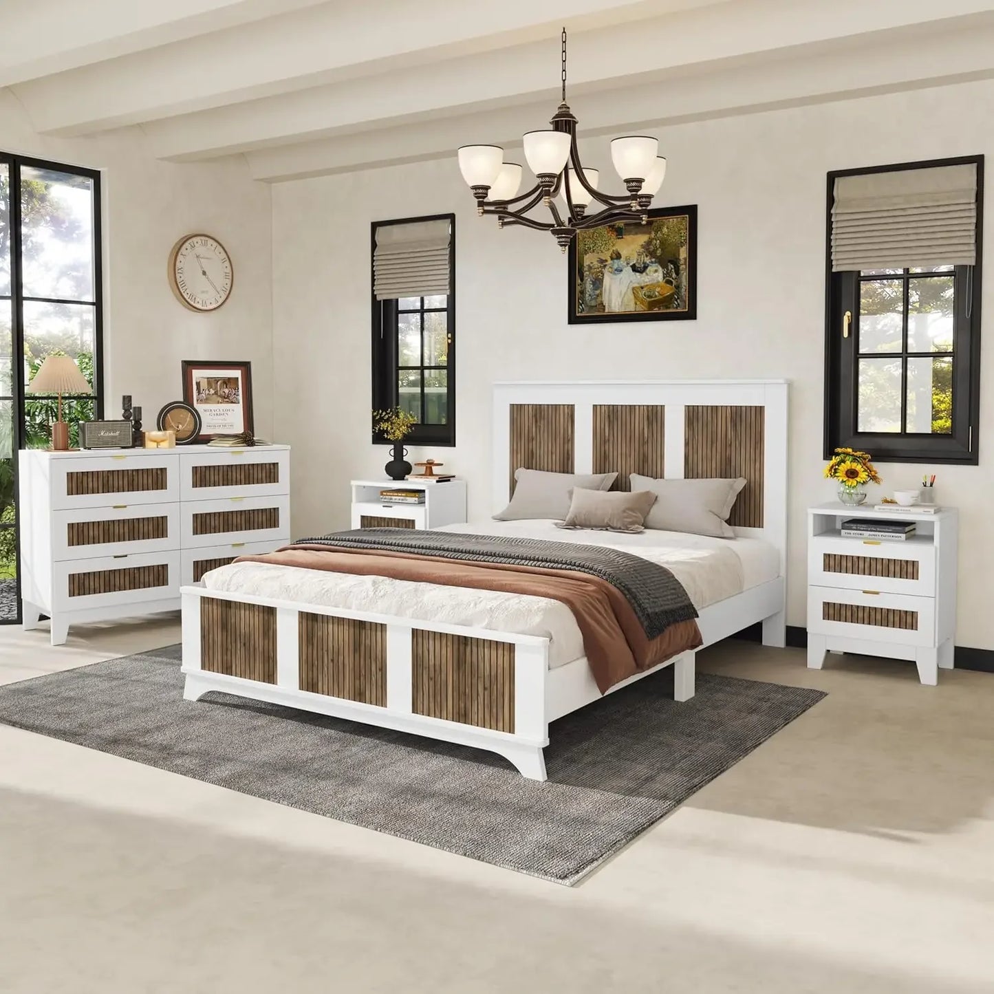 4 Piece Platform Bedroom Furniture Set