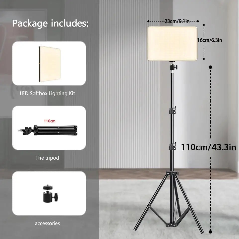 LED Video Lights Photo Studio Lamp with Tripod