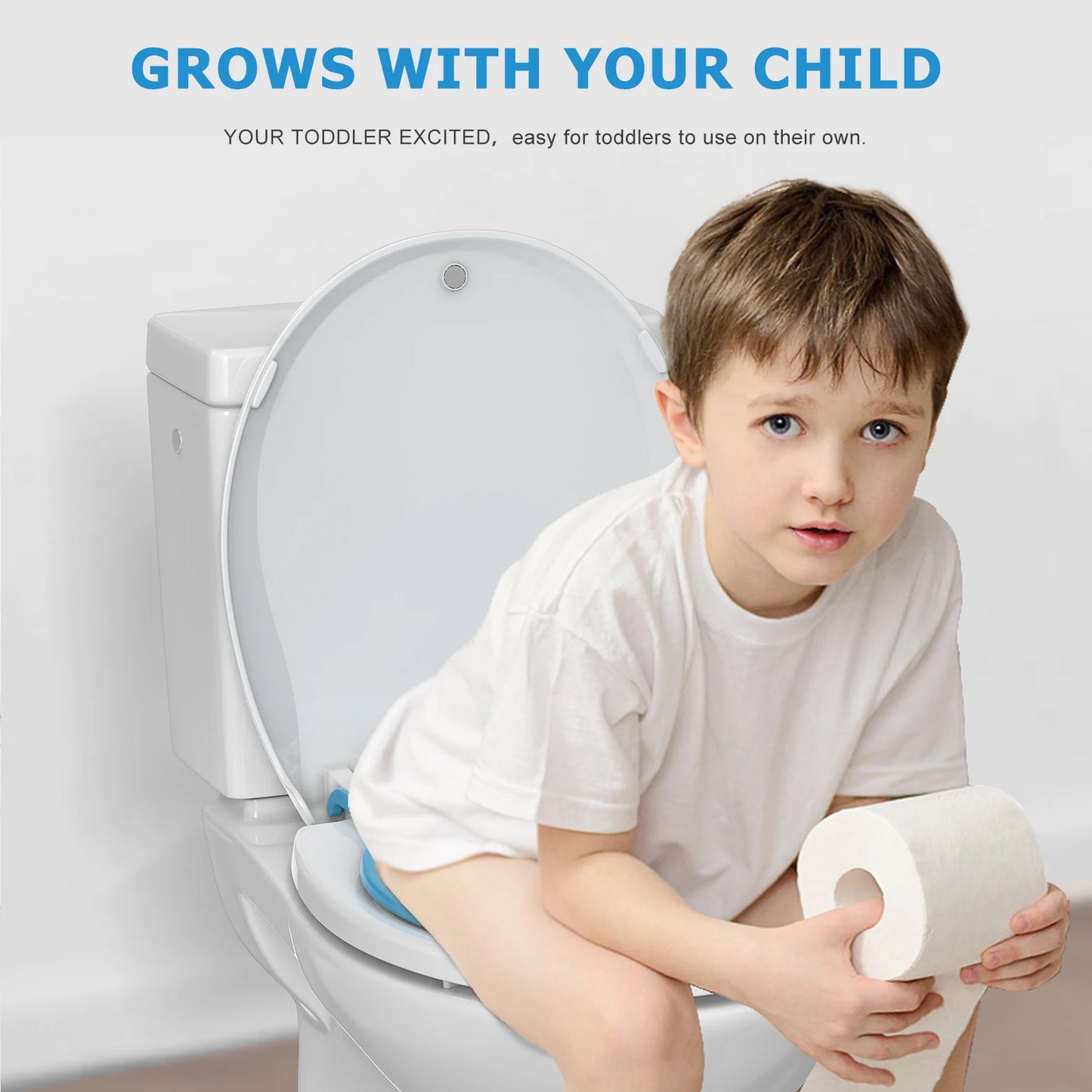 Toilet Seat with Toddler Built In, Round Toilet Seat for Potty Training,