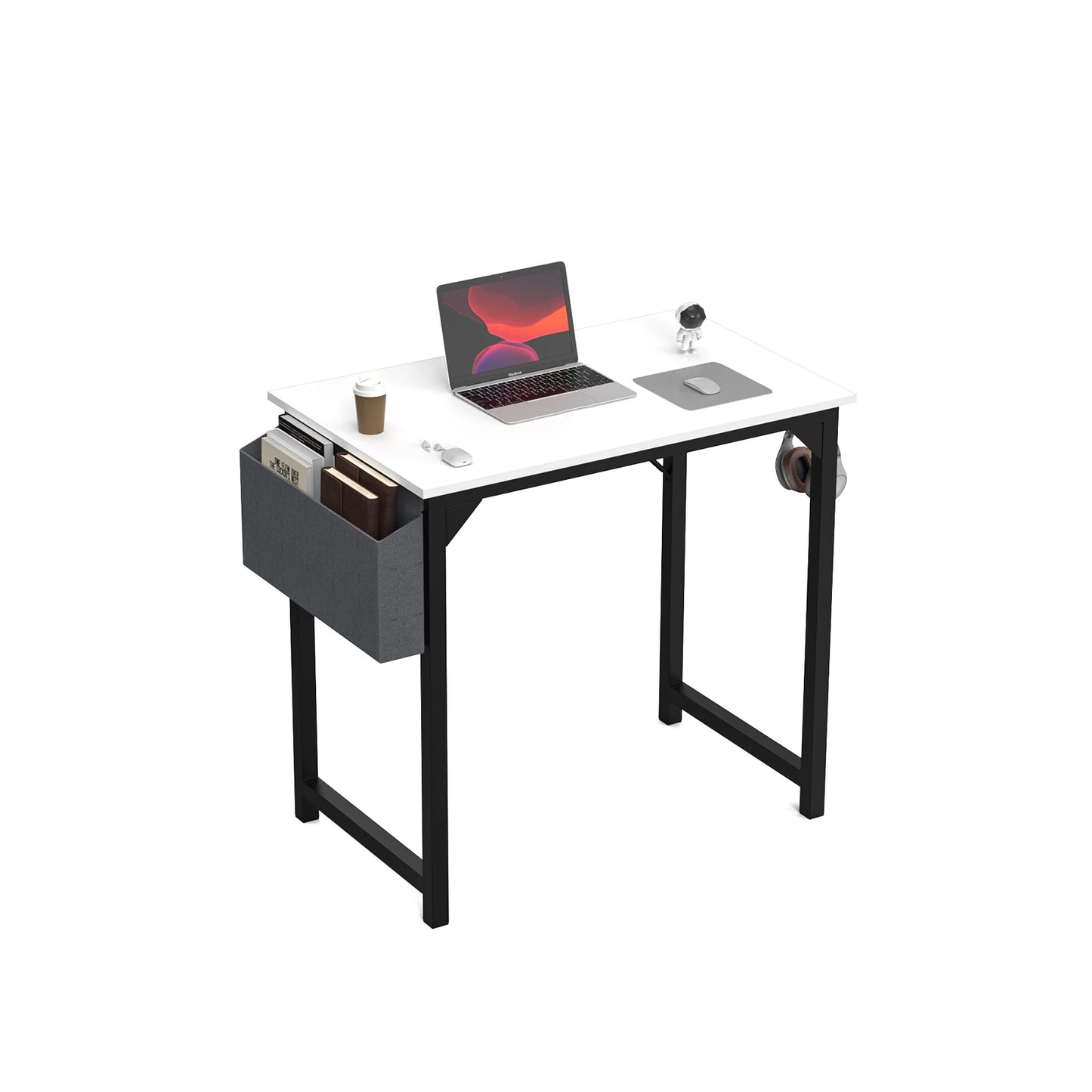 JHK Computer Writing Study Desk with Side Bag Headphone Hook Easy Assembly