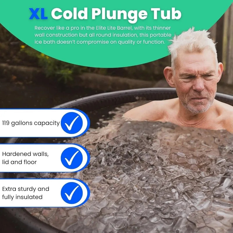 The Ice-Cold Plunge Tub 120 Gallon with Rigid Inflatable Walls and Lid