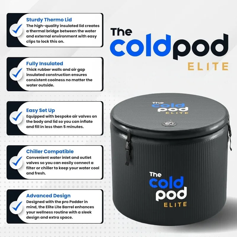 The Ice-Cold Plunge Tub 120 Gallon with Rigid Inflatable Walls and Lid