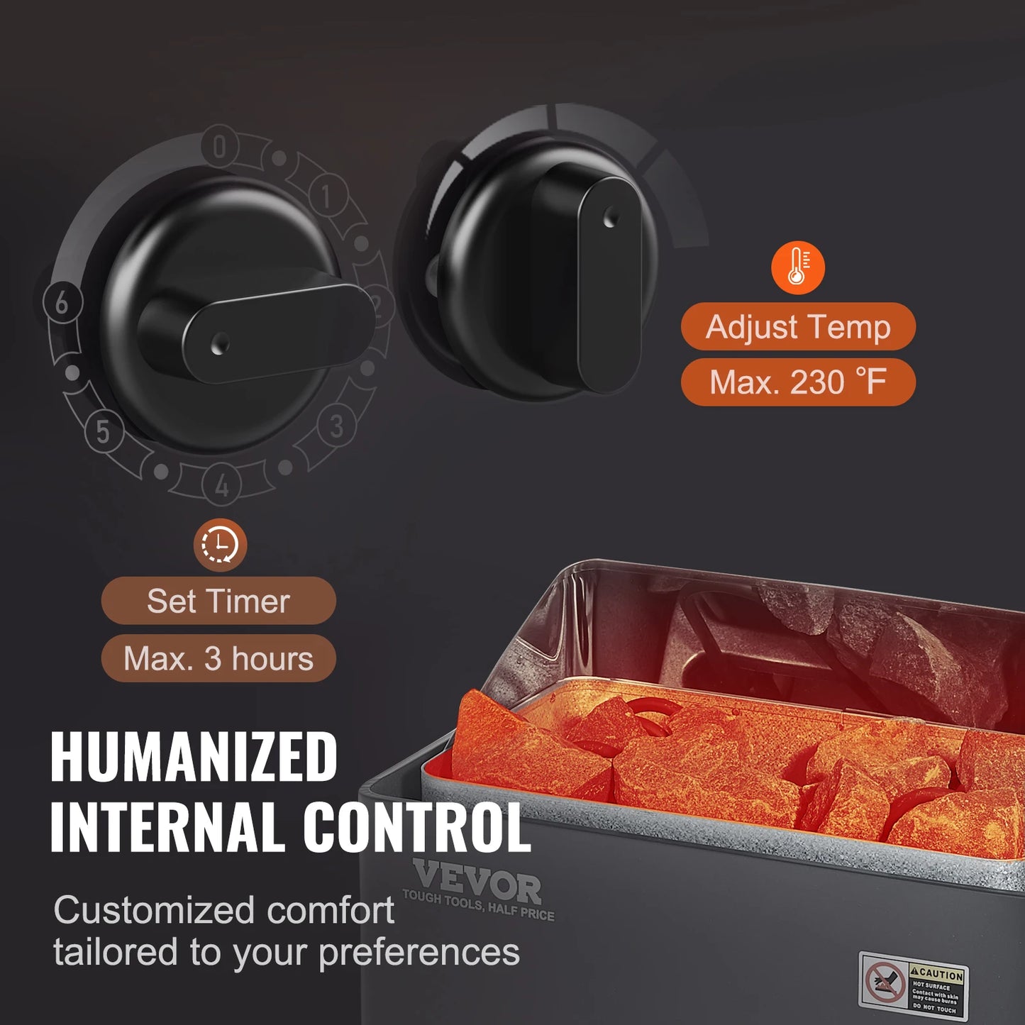 Stainless Steel Electric Sauna Heater Internal Controller for Overheating Protection
