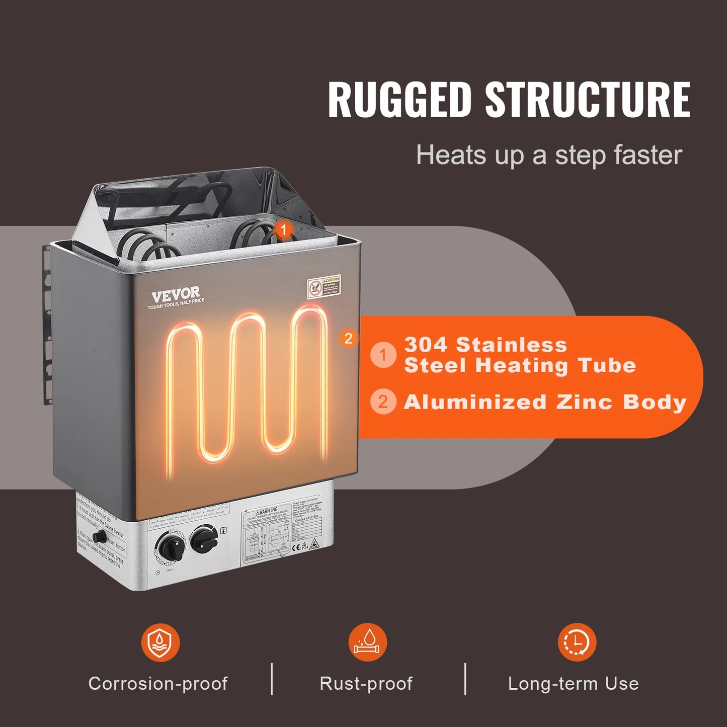 Stainless Steel Electric Sauna Heater Internal Controller for Overheating Protection