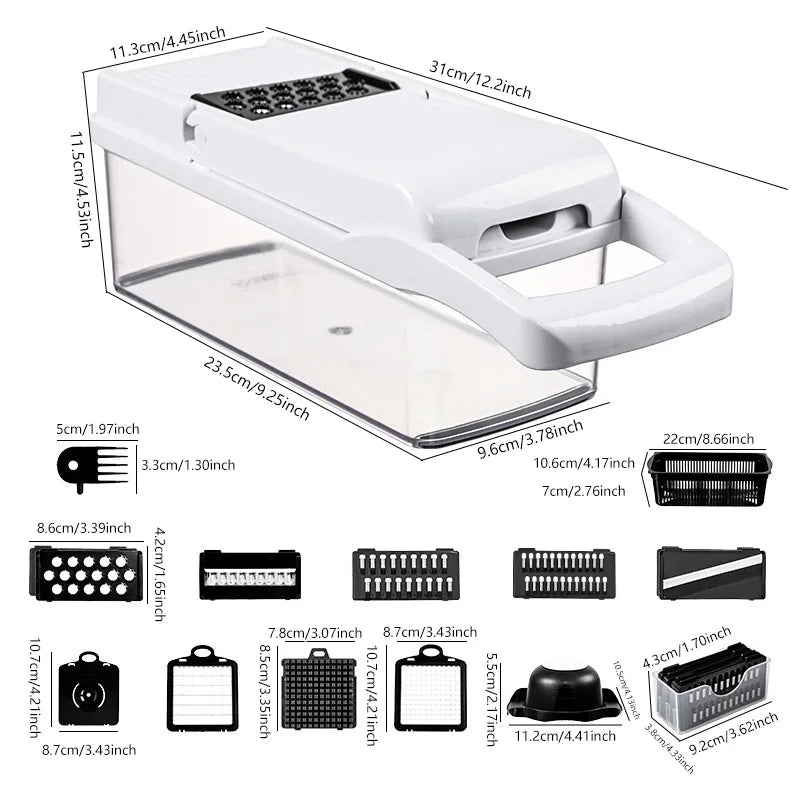 26 pieces set of multifunctional vegetable diced slicer,