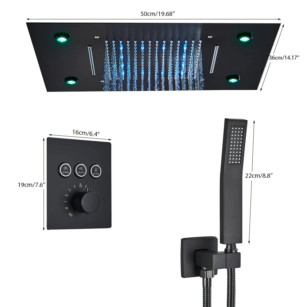 LED Ceilings Waterfall Bath Shower