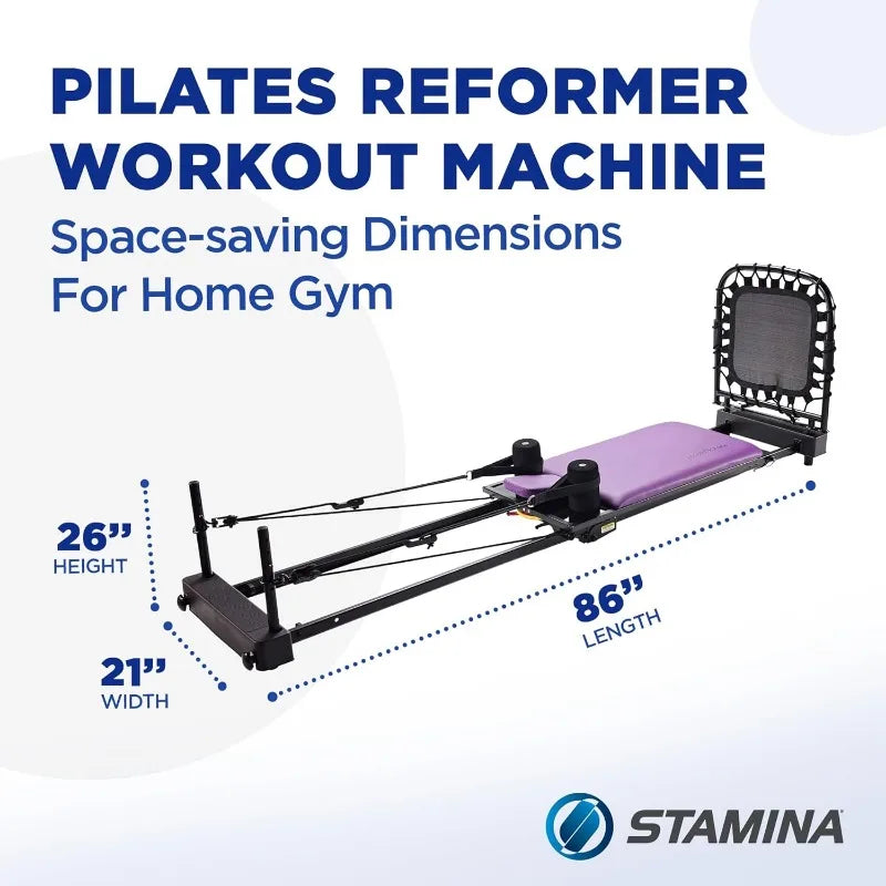 Reformer Workout Machine for Home Gym Cardio Fitness Rebounder Up to 300 lbs. Weight Capacity