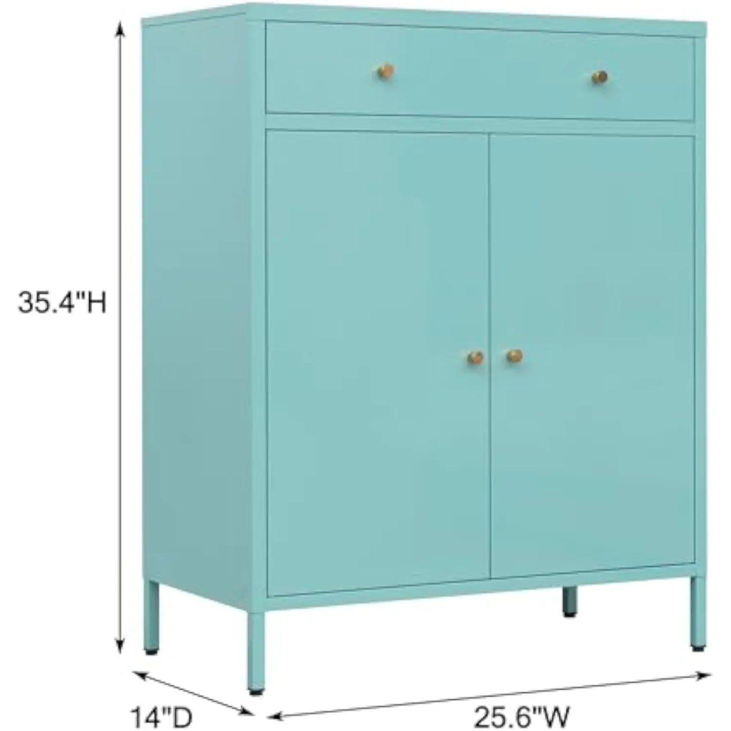 Metal Storage Cabinet with Drawer and Doors, and legs