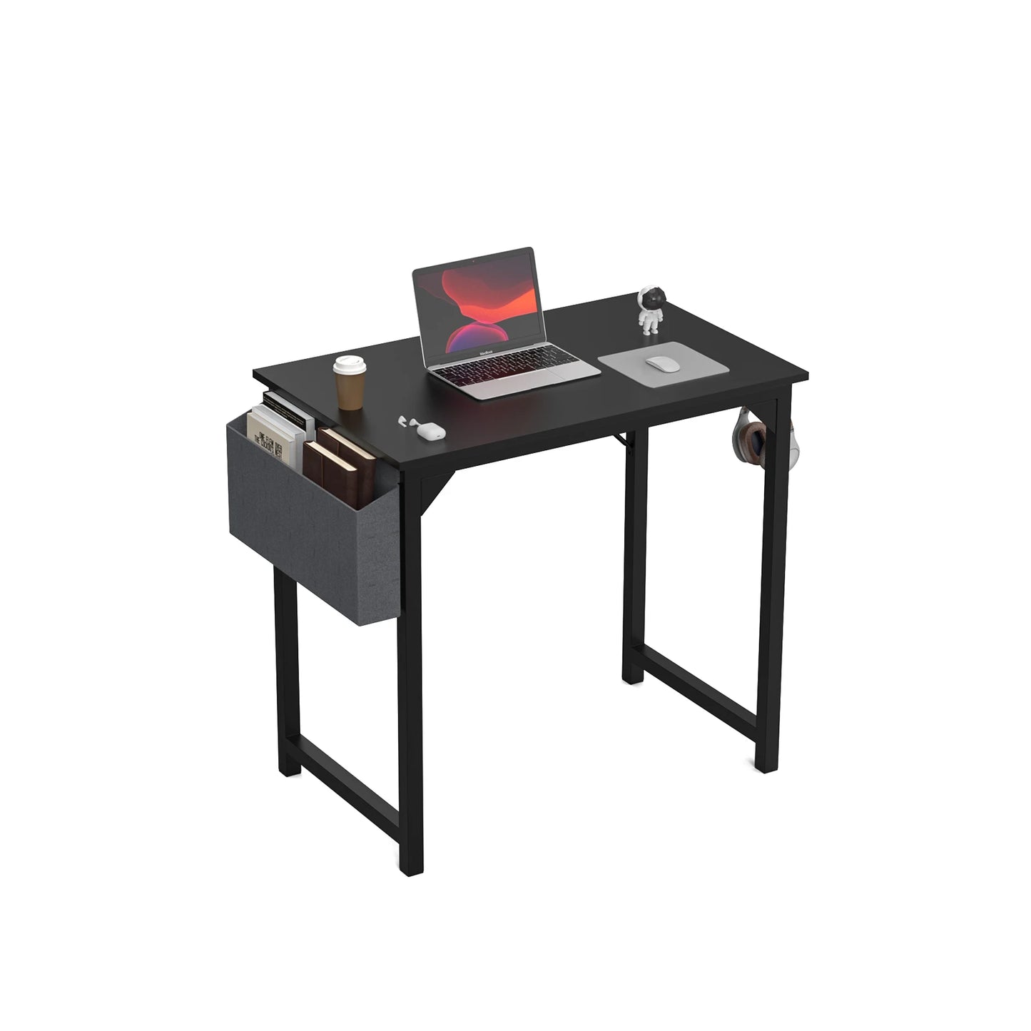 JHK Computer Writing Study Desk with Side Bag Headphone Hook Easy Assembly