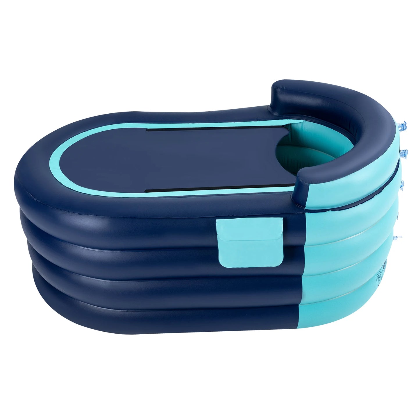 Inflatable adult bathtub with wireless electric air pump.