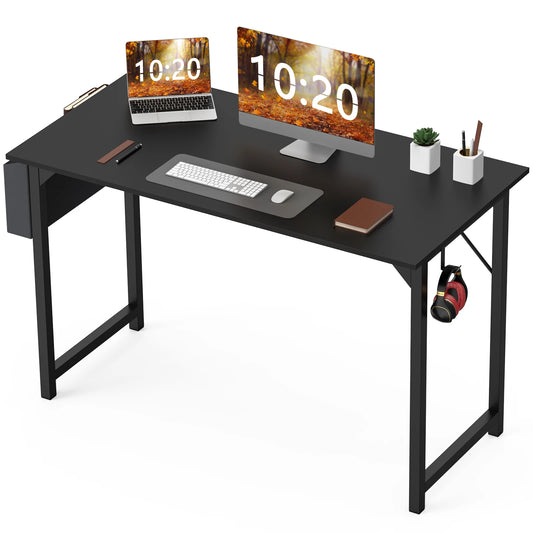 JHK Computer Writing Study Desk with Side Bag Headphone Hook Easy Assembly
