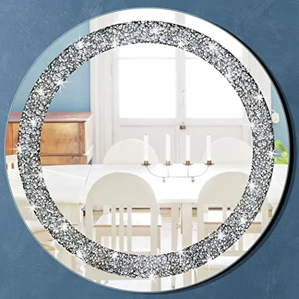 24x24 Inch Frameless Crystal Diamond Decorative Glass Mirror