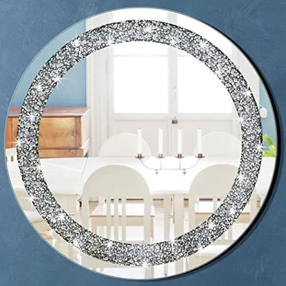 24x24 Inch Frameless Crystal Diamond Decorative Glass Mirror