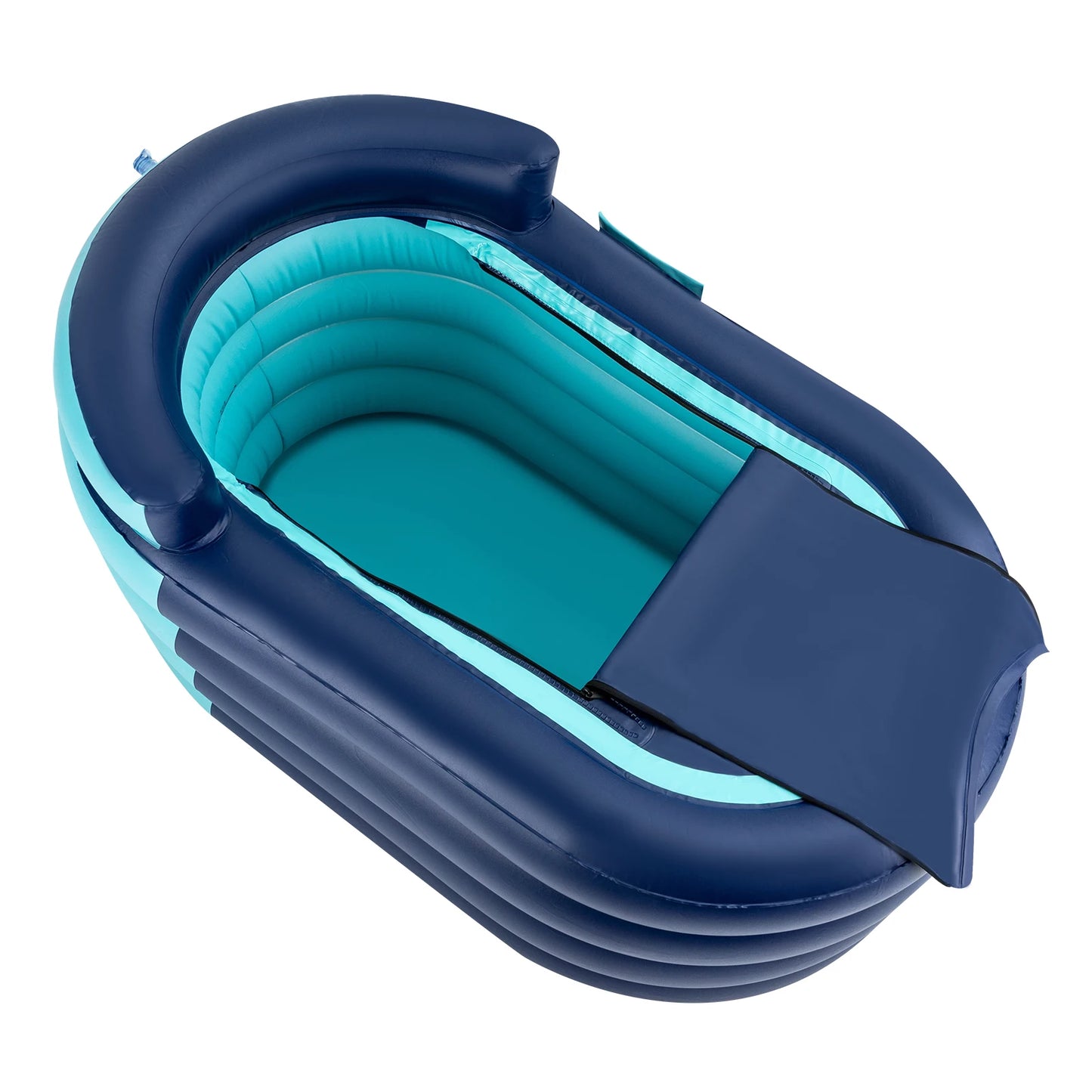 Inflatable adult bathtub with wireless electric air pump.