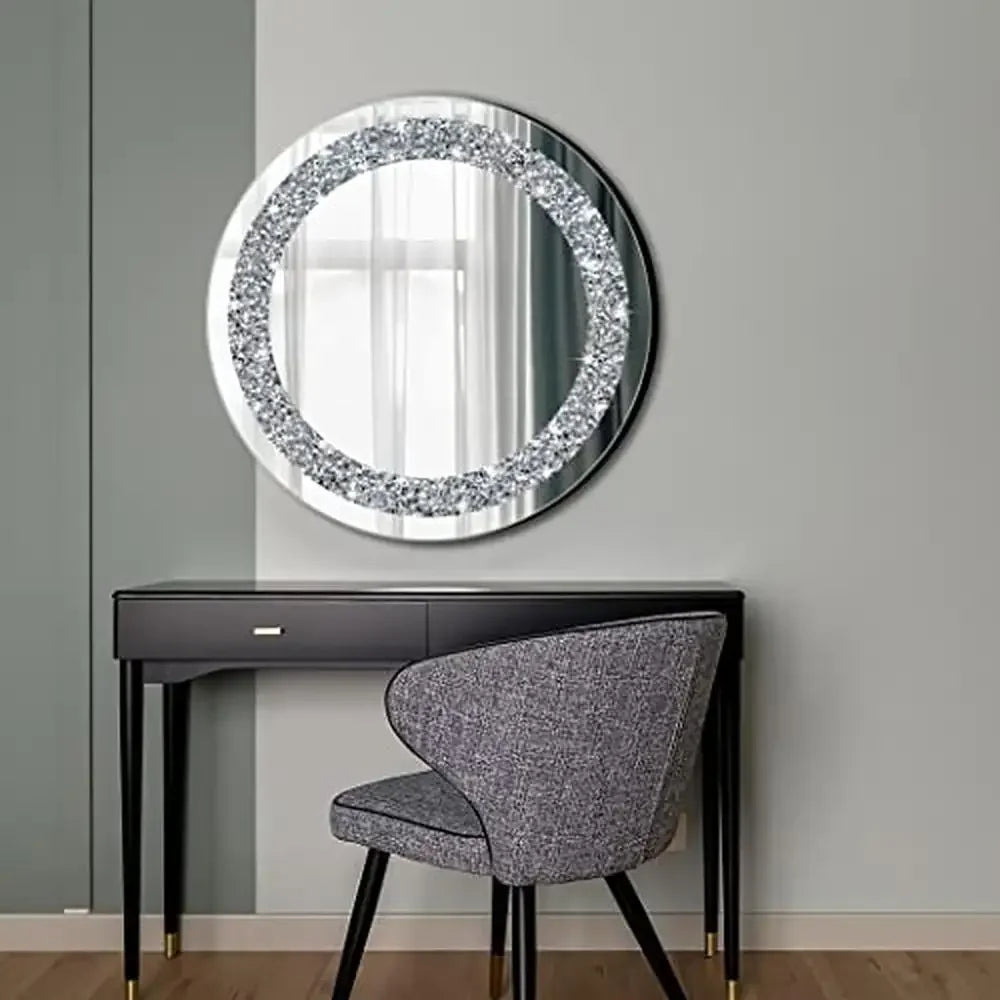 24x24 Inch Frameless Crystal Diamond Decorative Glass Mirror