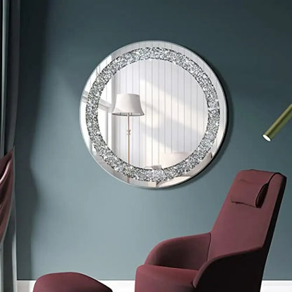 24x24 Inch Frameless Crystal Diamond Decorative Glass Mirror