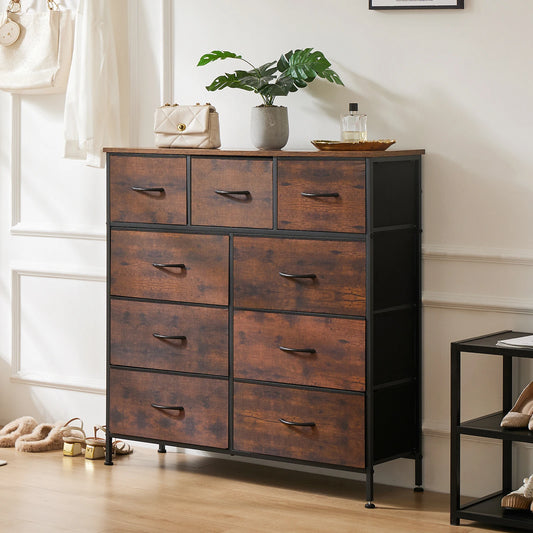 JHK  9 Fabric Storage Dresser Chest Organizer Clothes Cabinet