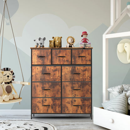 JHK  9 Fabric Storage Dresser Chest Organizer Clothes Cabinet