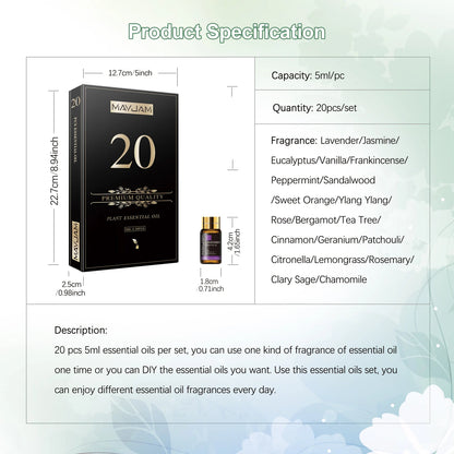 20 Bottles Essential Oils set