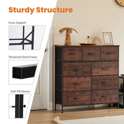 JHK  9 Fabric Storage Dresser Chest Organizer Clothes Cabinet
