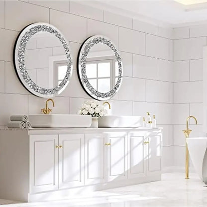 24x24 Inch Frameless Crystal Diamond Decorative Glass Mirror