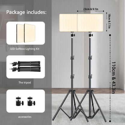 LED Video Lights Photo Studio Lamp with Tripod