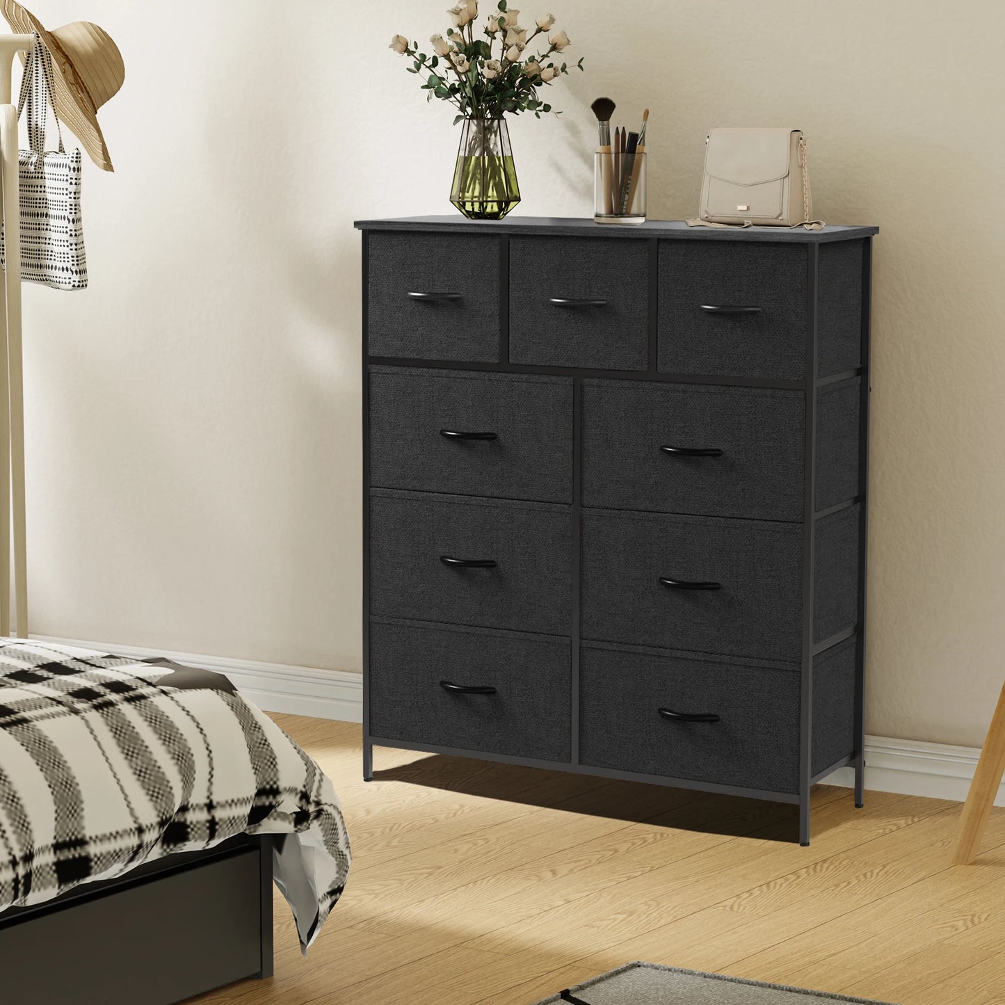 JHK  9 Fabric Storage Dresser Chest Organizer Clothes Cabinet