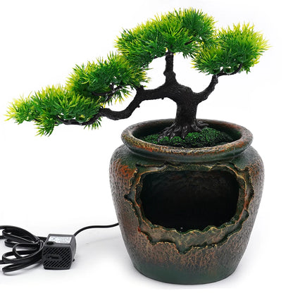 Relaxation Desktop Waterfall Fountain with LED Light Wealth Ornaments