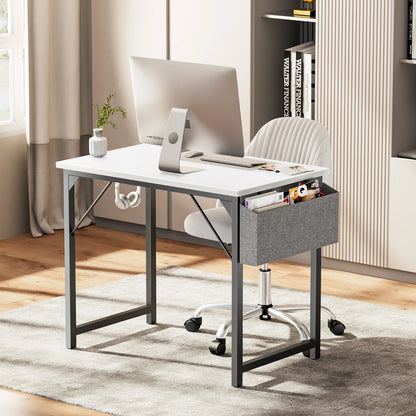 JHK Computer Writing Study Desk with Side Bag Headphone Hook Easy Assembly