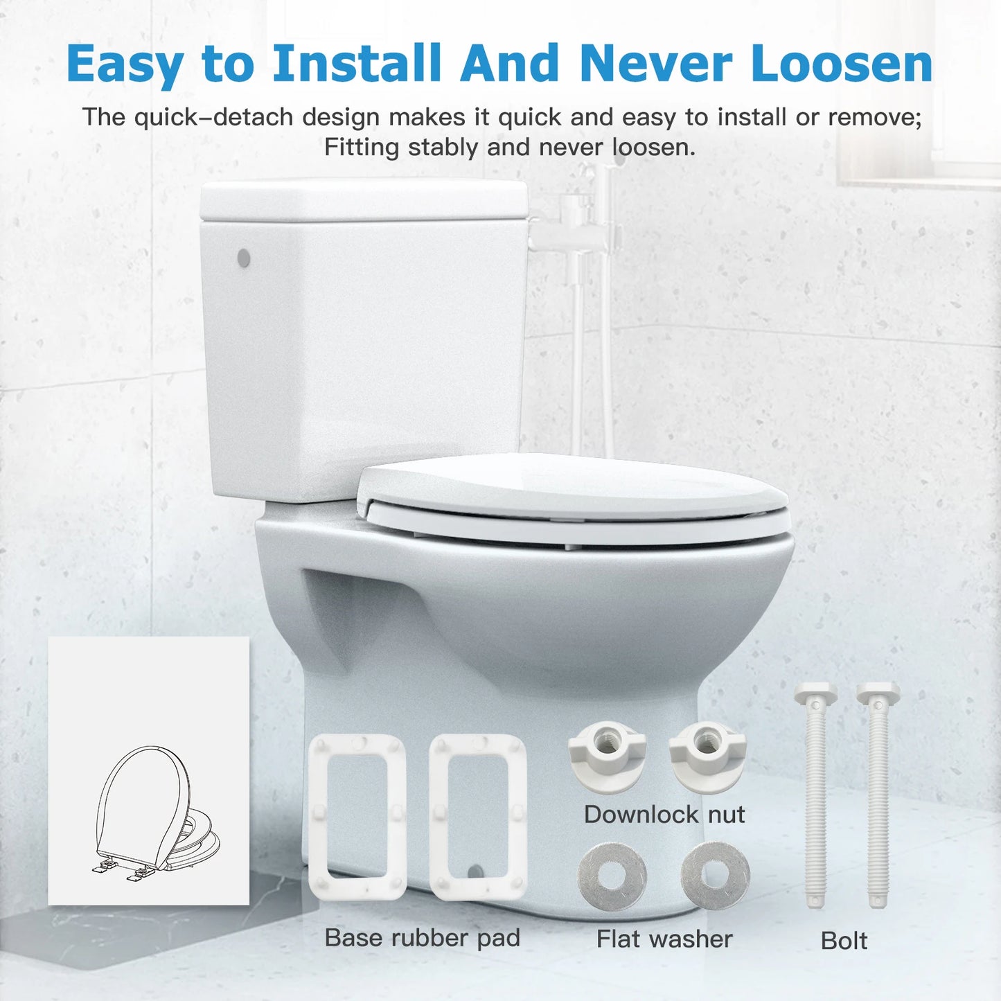 Toilet Seat with Toddler Built In, Round Toilet Seat for Potty Training,
