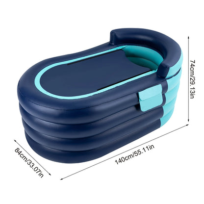 Inflatable adult bathtub with wireless electric air pump.