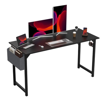JHK Computer Writing Study Desk with Side Bag Headphone Hook Easy Assembly