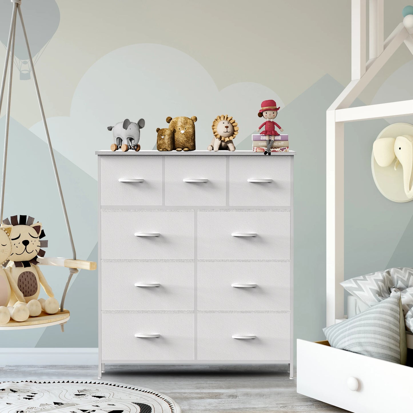 JHK  9 Fabric Storage Dresser Chest Organizer Clothes Cabinet