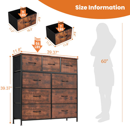 JHK  9 Fabric Storage Dresser Chest Organizer Clothes Cabinet